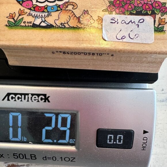 Mary Engelbreit Rubber Stamp Watering The Roses Thank You Mounted Wooden 581H - Picture 7 of 7